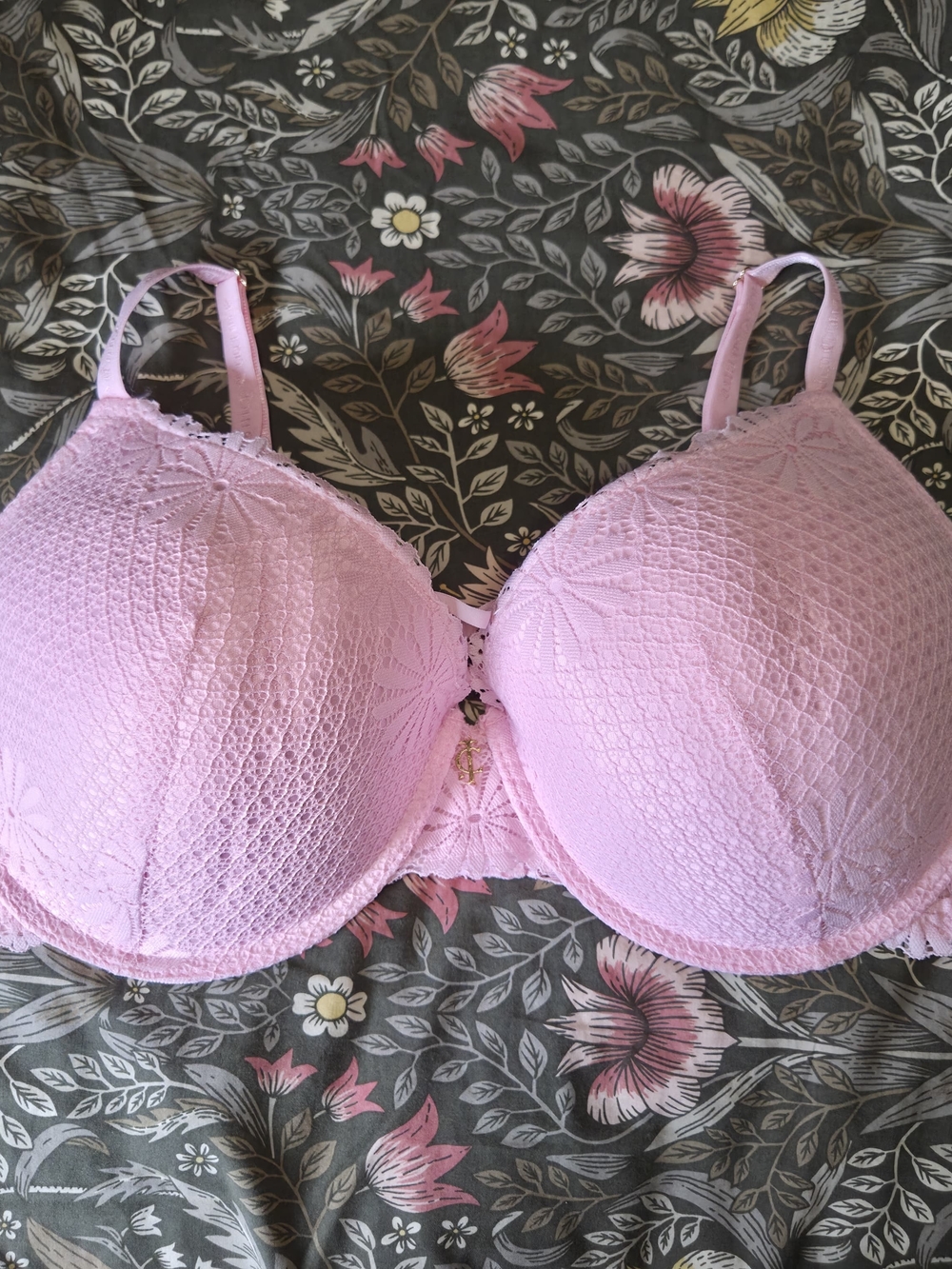 Juicy Couture Light Pink Lace Full Coverage Bra 42D